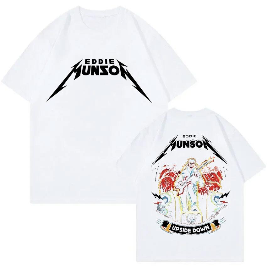 Sommer Herren Rock Letter Porträt Bedrucktes Rundhals-T-Shirt Neutral 100% Baumwolle Lässig Outdoor Weich Locker Groß Kurzarm