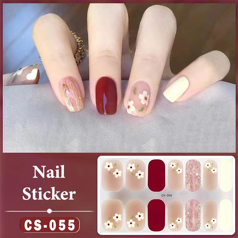 14 Nails Simple Waterproof Nail Wraps Full Cover Nail Stickers Firm And Not Easy To Fall Off Multi Color Nail Art For Women'S D