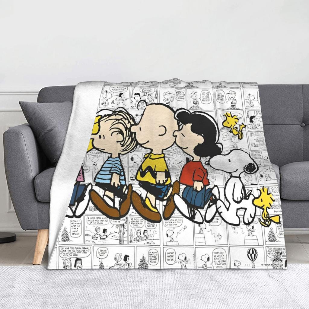 snoopys Throw Blanket for Couch cartoon dog Soft Fuzzy Plush Blanket 50x60 Inches Multiple Sizes Bedspreads for All Seasons
