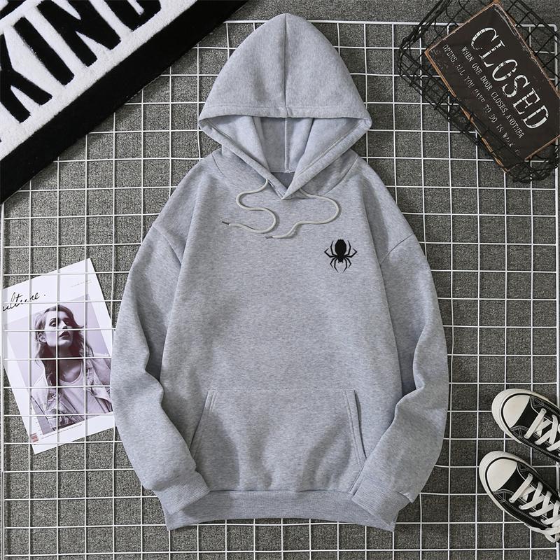 Autumn And Winter Men's And Women's Pullover Fashion Sweatshirt Loose Casual Spider Pattern Hooded Pullover Sports Top