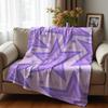 Lavender Cyan Star Cartoon Anime Print Flannel Blanket Soft Warm Throw for Kids Bedroom Sofa Christmas Office Car