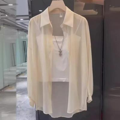 Women's 2024 Summer Ice Silk POLO Collar Sun Protection Cardigan - Breathable, Slightly Transparent, and Lightweight.
