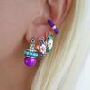 Chinese Chinese Style Earrings Traditional Glaze Ear Jewelry Flower Enamel Ear Rings  Jewelry
