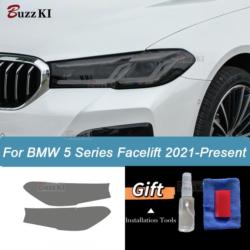 Per BMW Serie 5 G30 G31 M5 Facelift Pellicola Protettiva Fari Auto Nero Affumicato Trasparente TPU Adesivo Antigraffio