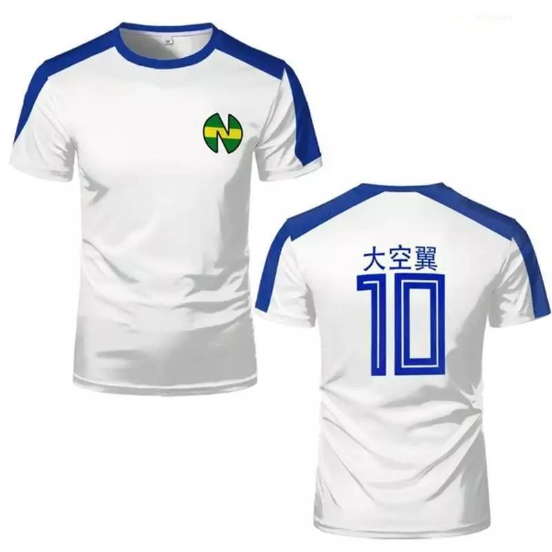 

Tsubasa Atom Hutton Japan Cartoon Animation Anime Football Soccer T-Shirt Jersey Print Sport Vintage Short Sleeve Uniform Cosplay Unisex Men Women S