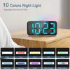 Digital väckarklocka Sängklocka Färgstark RGB LED-display Klocka med dubbla alarm Snooze-timer, USB-port