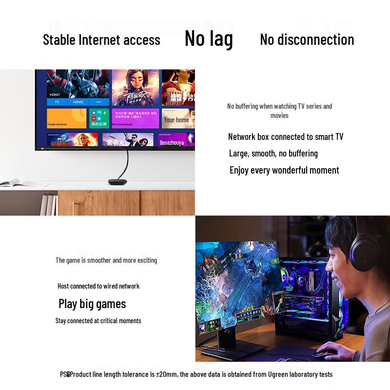 UGREEN Cat6 Flat Gigabit Ethernet Cable