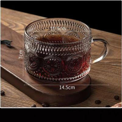 Ins retro caneca de vidro transparente simples xícara de água xícara de café café da manhã copo de leite copo de vinho