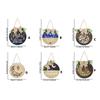 Wooden Welcome Sign Middle Eastern Door Sign Wall Hanging Decoration for Front Door Mantel Wall Moon Festival Decoration