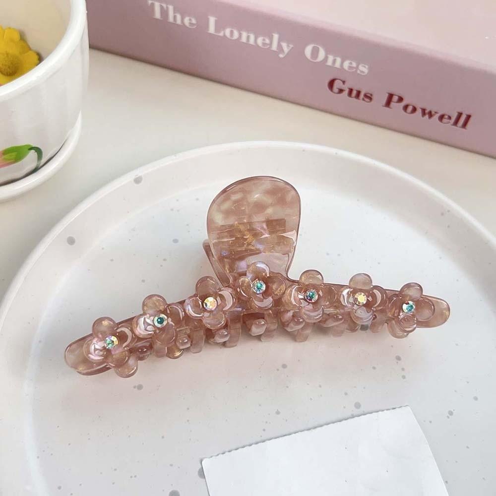 Korean Style Straight Line Shaped Shark Clip Elegant Acetic Acid Hair Claw Flower Hair Claw  Party