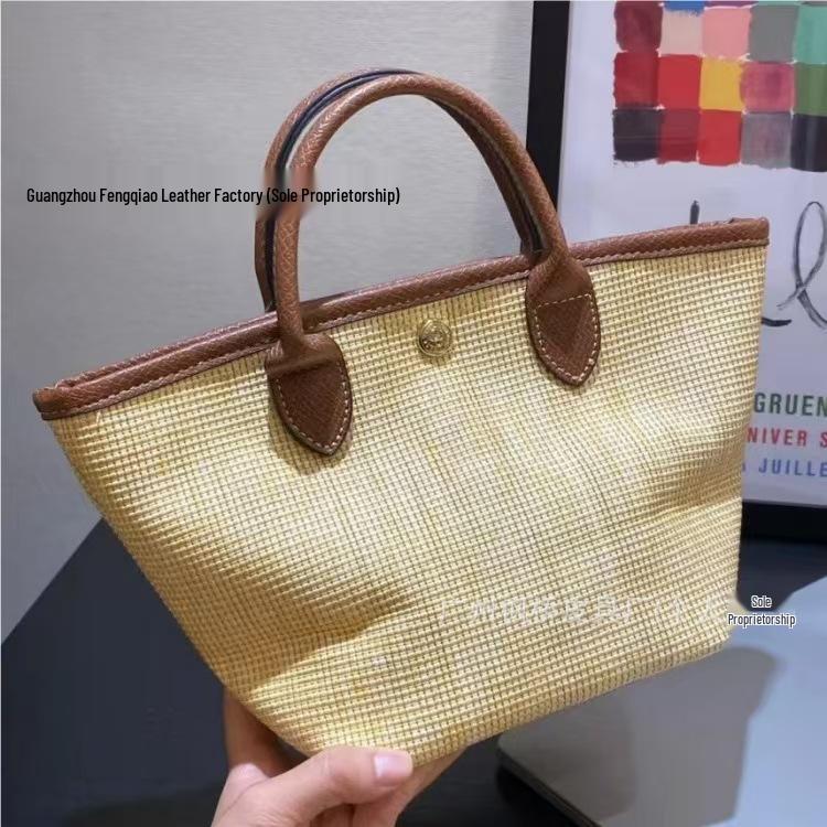 Pleciona torba shopper ze skóry krowiej z inkrustacją smoka: Duża pojemność torba plażowa, na ramię, crossbody