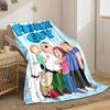 Cartoon Family Grouped Together with Large, Bold Text Above Them. for All Seasons Blanket Lunch Break Throw Gift