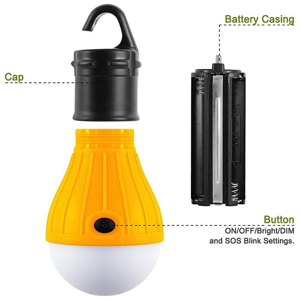 LED Outdoor Camping Lantern ABS Mini Camping Light Durable Hanging Tent Lamp Light Bulb  Fishing