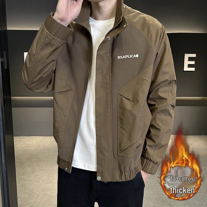 7708-1 Autumn Winter Trendy Versatile Embroidered Cotton Jacket M чёрный