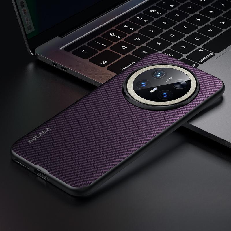 

Чехол для телефона Huawei Mate70pro с текстурой углеродного волокна Магнитный HUAWEI M70 Всесторонний противоударный деловой кожаный чехол Huawei Mate 60 (Fine Hole)