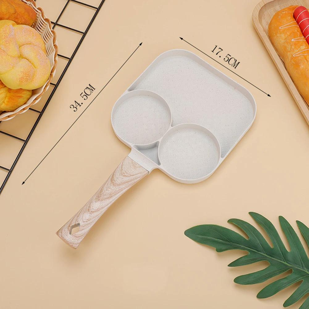 Breakfast Preparation 3-Cup Egg Pan Easy Clean Omelette Pan Egg Frying Pan Cast Aluminum Pan Easy Cleanup Design