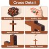 70Pcs Wooden Crossed Shape Pendant Bag Ornament with Beaded Chain for Christmas Tree Decoration Festival Celebration