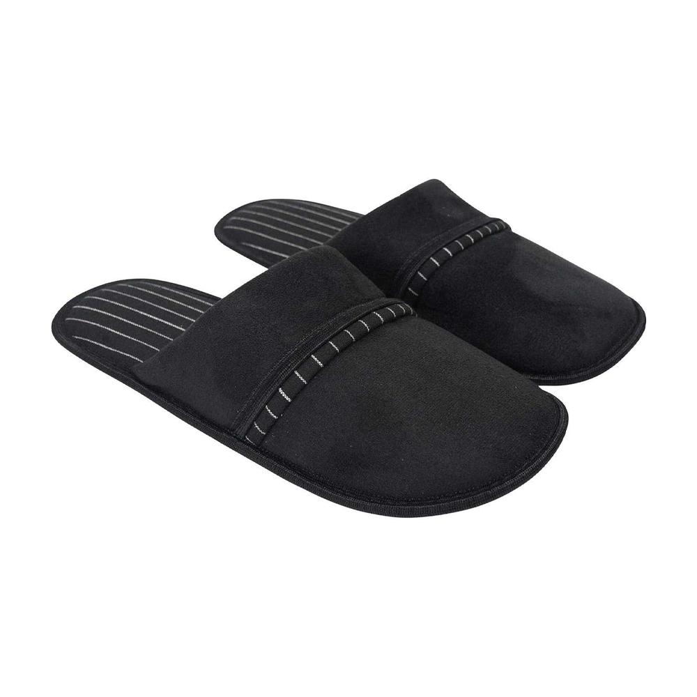Keanu Mens Pinstripe Slip-on Mule Slippers