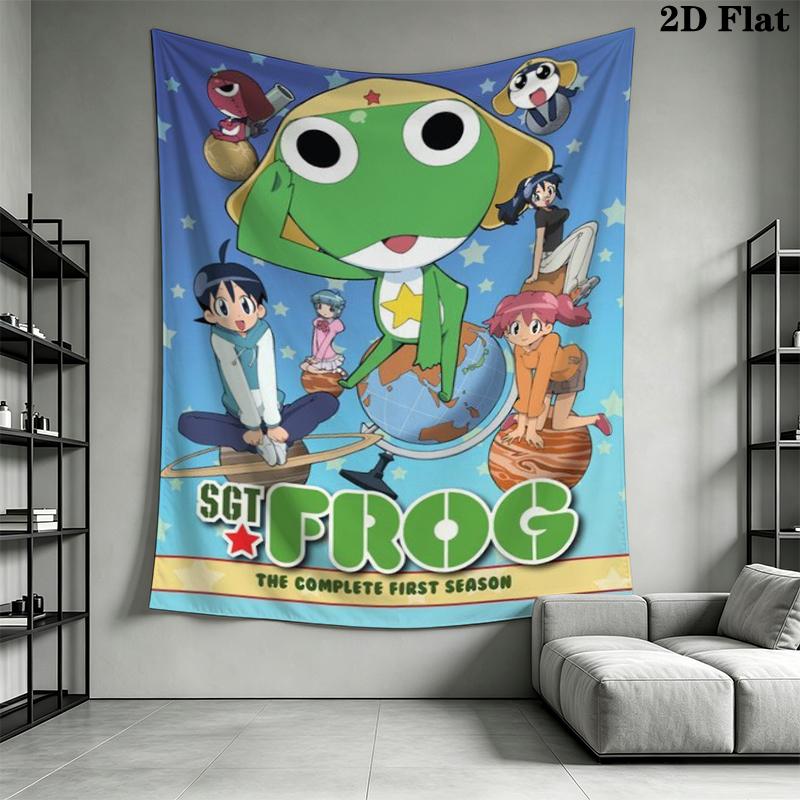 Keroro Wall Tapestry Aesthetic Wall Hanging Printed Fabric Blanket Decorative Tapestries for Bedroom Living Room Home Decor
