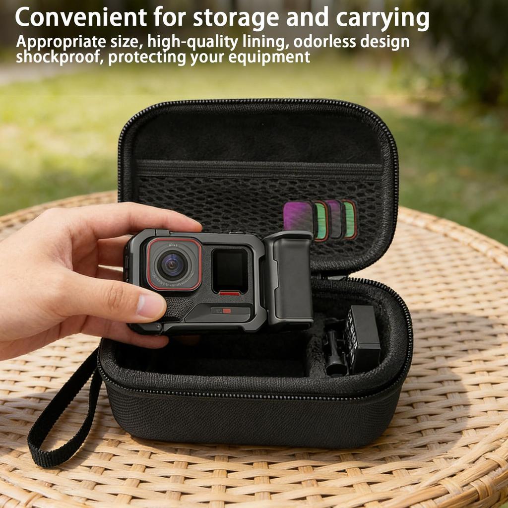 Case for Insta360 Ace Pro/Ace Pro 2, Waterproof & Shockproof,Dedicated Battery Compartment &Durable Black Protective Storage Box