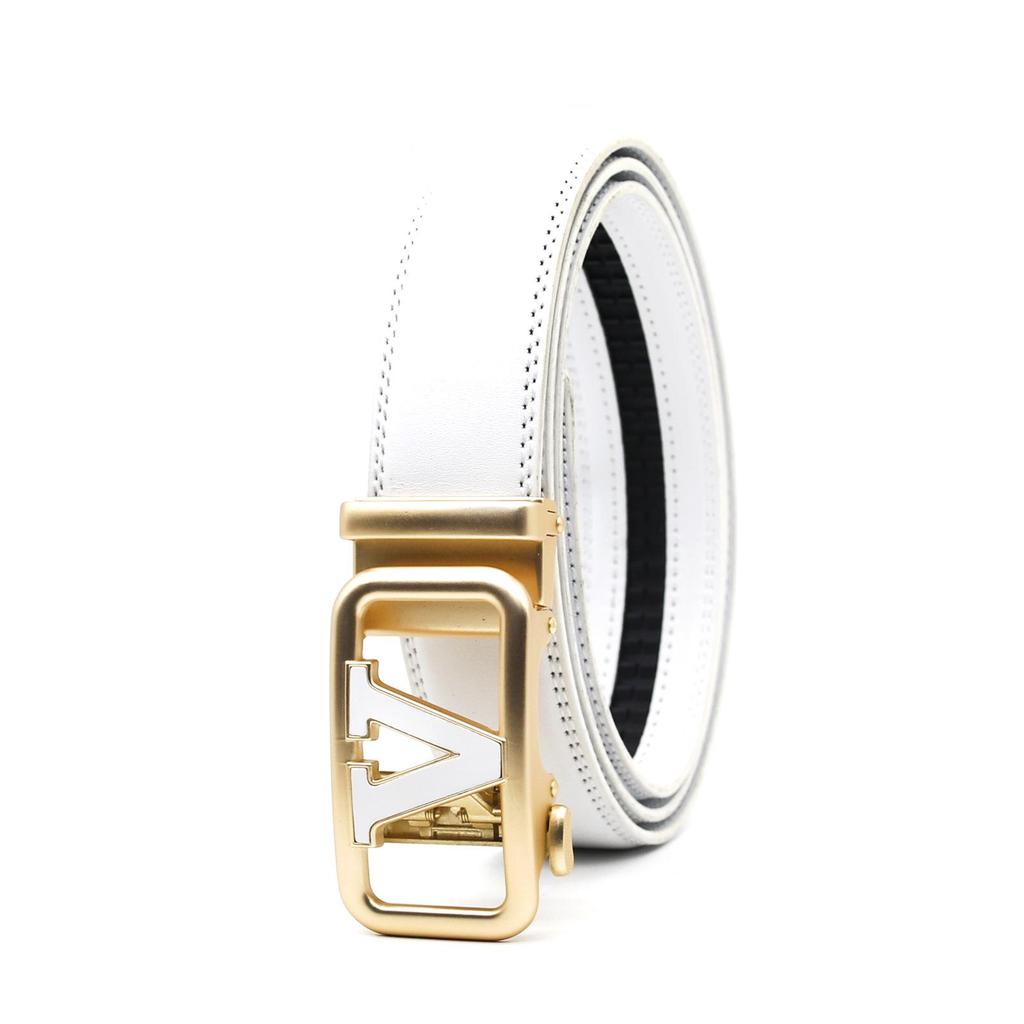 Špičkový pánský kožený pásek s automatickou přezkou z hovězí kůže - Všestranný módní doplněk