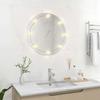 VidaXL Wall Mirror with LED Lights Round, Glass