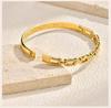 Zircon Stainless Steel Bangle Bracelet for Women, Elegant Stack Hand Wrist Sparkling Crystal Inlay, Non Tarnish Jewelry