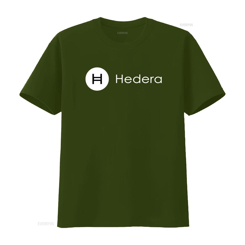 T-shirt con Logo Hedera Hashgraph a Tema Moneta per Fan HBAR vintage Lavata Traspirante Casual uomo Unisex abbigliamento designer grafica
