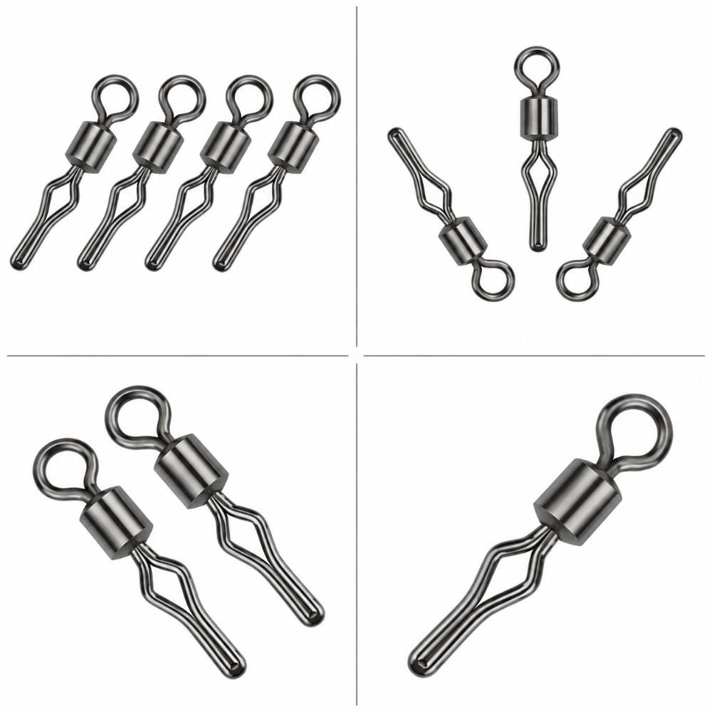 100 PIÈCES Émerillons de Pêche Haute Résistance Clip Ligne Latérale Émerillons Drop Shot Émerillons Rotatifs Pêche à la Carpe