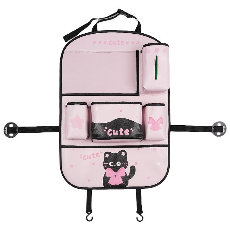 1PC Car anti-kick mat Rear car seat back storage bag Children's storage hanging bag Seat back storage rack anti-dirt mat