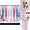 Beautiful Red Blue And Silver Starry Curtain For Independence Day Party Decorations