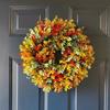 Simulation Autumn Wreath Front Door Garland Fall Eucalyptus Wreath for Front Door Thanksgiving Halloween Christmas Decorations