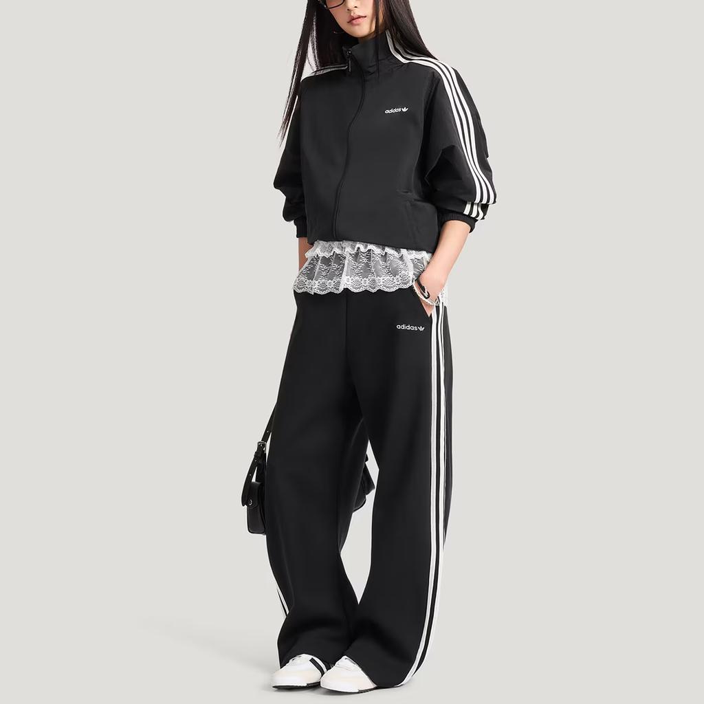 adidas Originals Curved Pants Loose Three Stripe Drawstring Blade Pants Knitted Sports Pants Women Pants KX7981