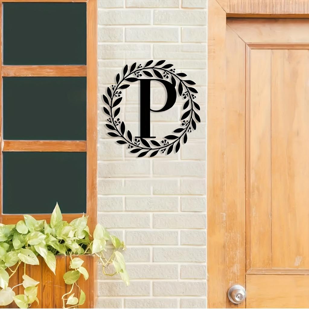 Metal Monogram Letter Wall Decor, Personalized Last Name Sign for Home, Door Hanger Gift for Halloween Christmas New Year