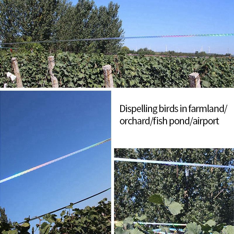 Bird Scare Tape Ribbon 50/80M Reflective Flash Reflectors Keep Pigeons, Hawks, Woodpeckers, Geeses Away for Garden, Orchard