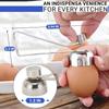 Stainless Steel Egg Opener Tool for Raw Eggs, Easy Egg Cracker with Ergonomic Handle for Baking Custard Cake Kitchen Use
