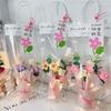 1 Set Hand Knitted Flower Handicraft Crochet Flower Bouquet With Led Light String Artificial Flowers Mother'S Day Gifts