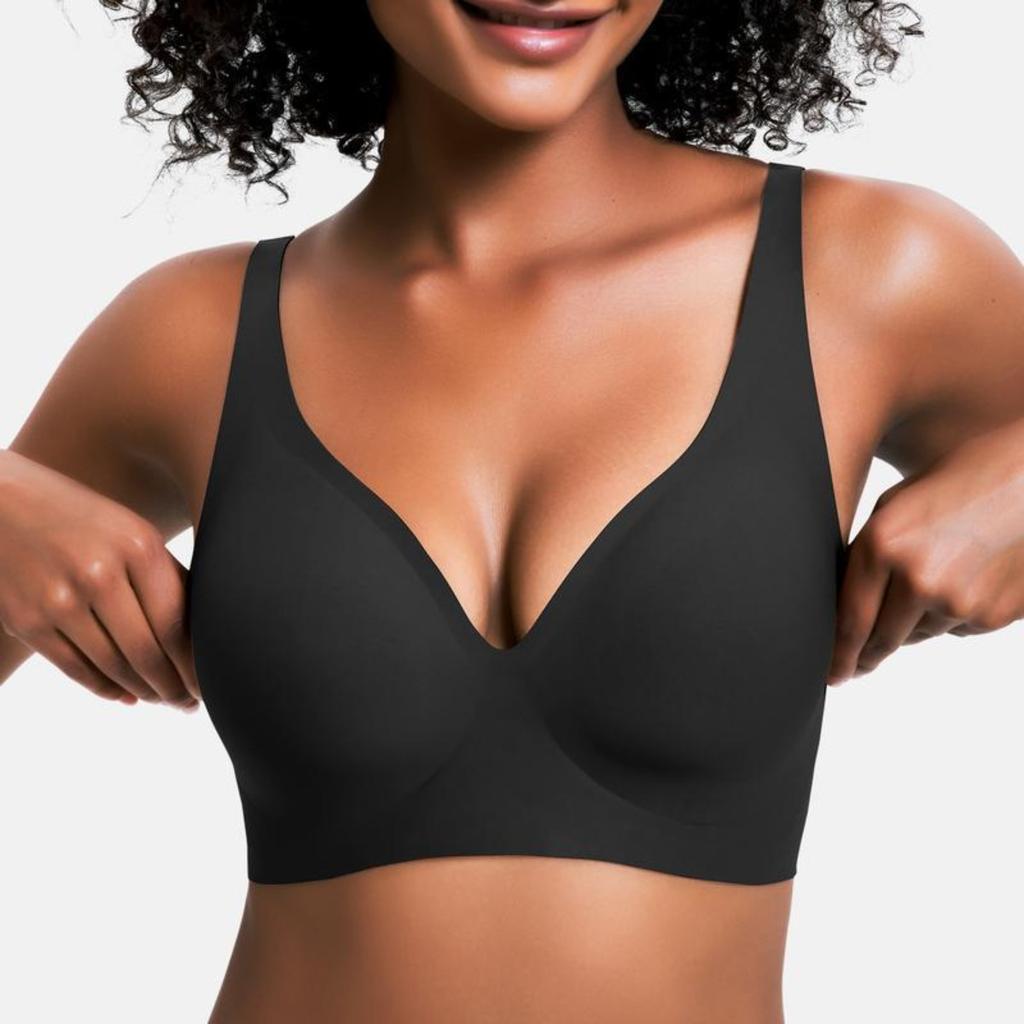Non Marking Underwear, Women's, Gathered Thin Style, No Steel Ring, Cinched Breast, Anti Sagging, Soft Support, Bra