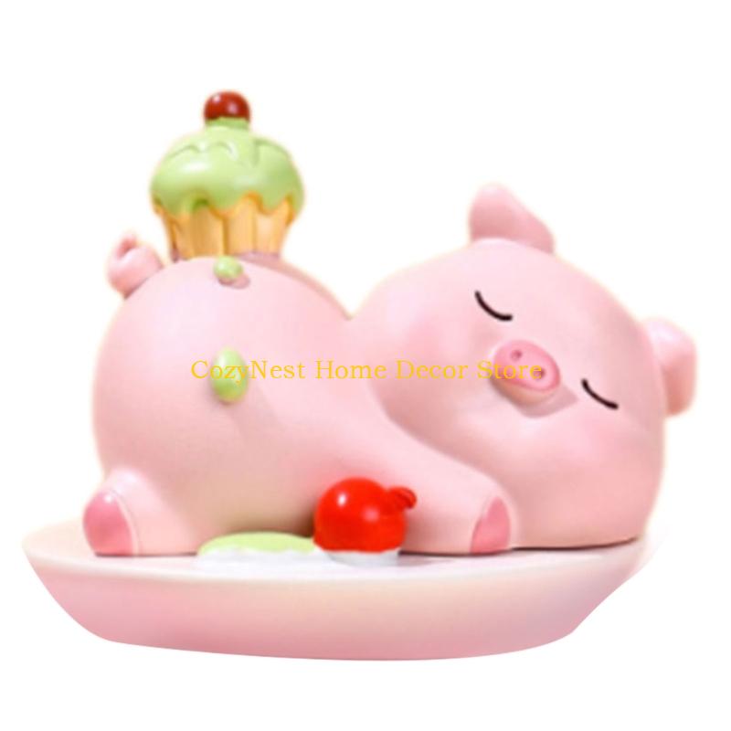 

92MF Animal Cream Cake Decoration Resins Miniature Desk Display For Home Office