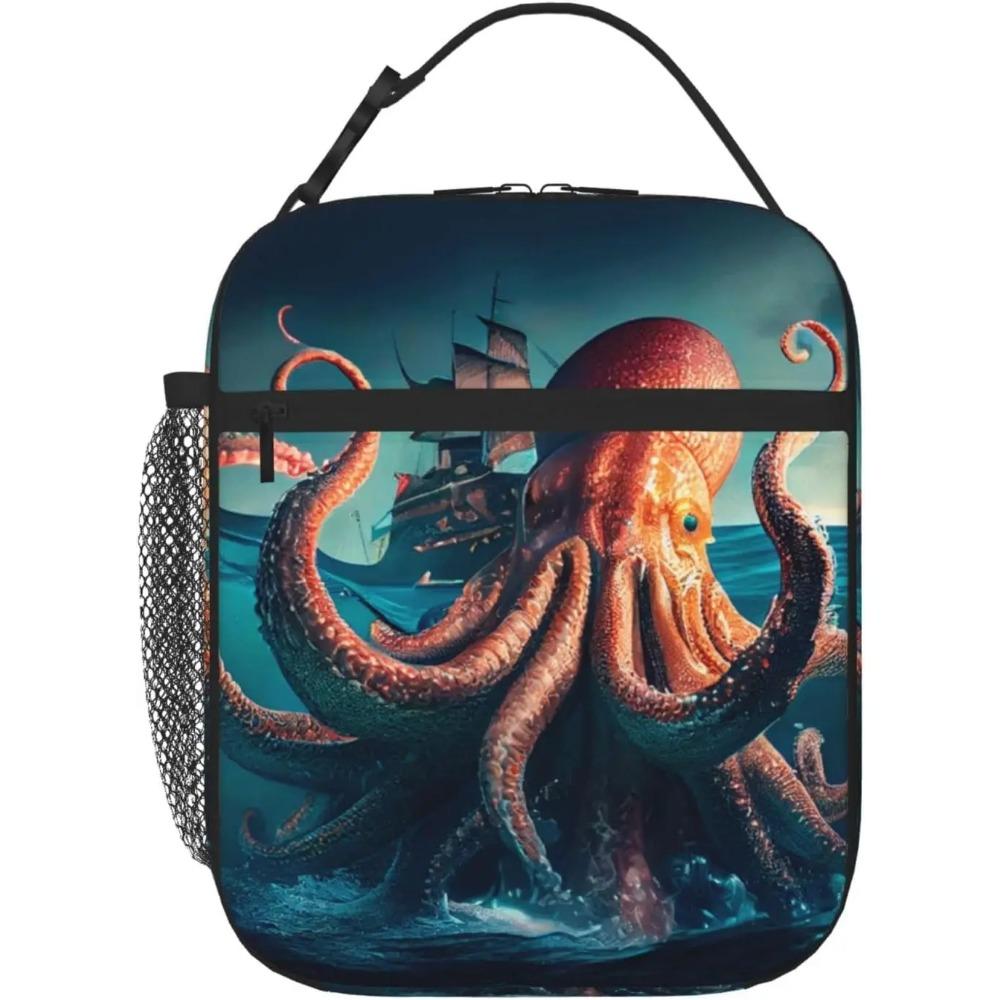 Motorcross American Flag Lunch Bag for Mens Womens Insulated Reusable Lunch Box with Adjustable Shoulder Strap