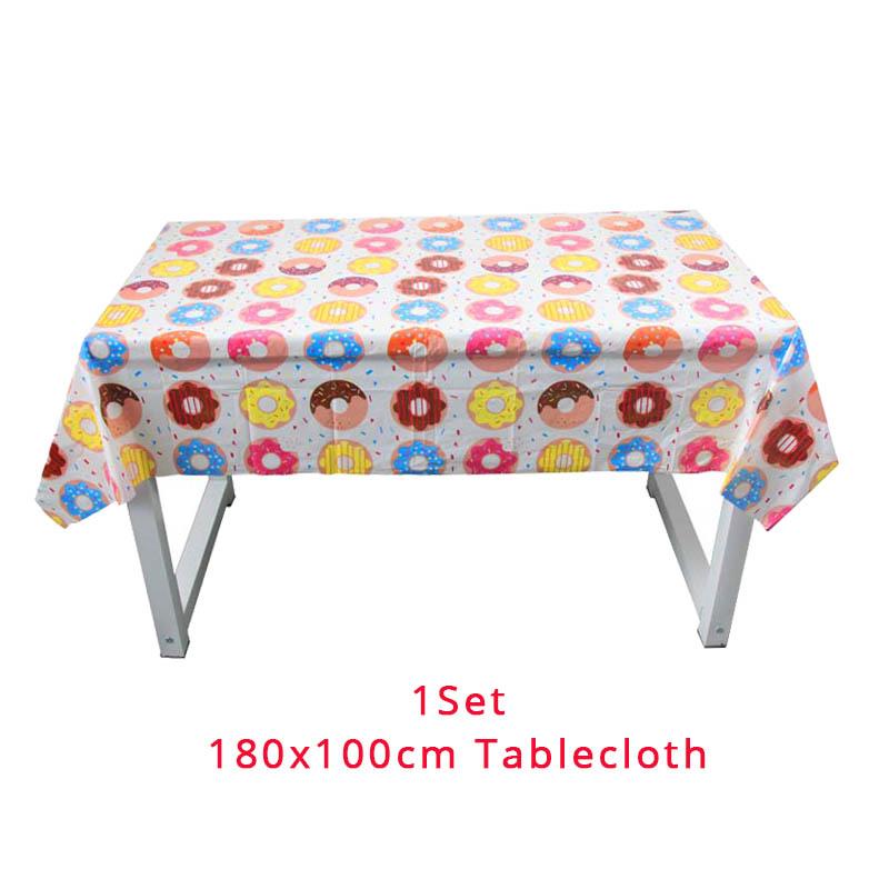 Donut Party Disposable Tableware Paper Plate Cup Napkins Donut Theme Kids 1st Birthday Party Decoration Baby Shower Supplies