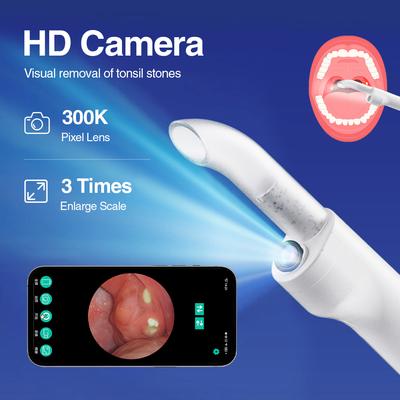 Vacuum Visual Electric Tonsil Stone Remover Oral Irrigator&Tongue Coating Scraper Built-In LED Light 8 Suction Anti Bad Breath