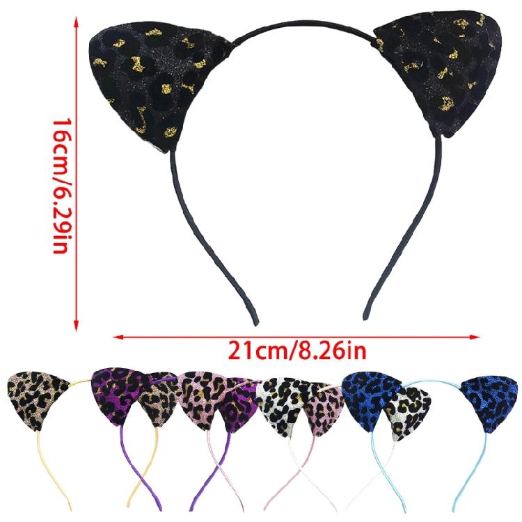 Leopard Cats Ear Headband for Adult Kids Birthday Party Roleplay Costume Headpiece Teens Cosplay Costume Makeup Hairhoop