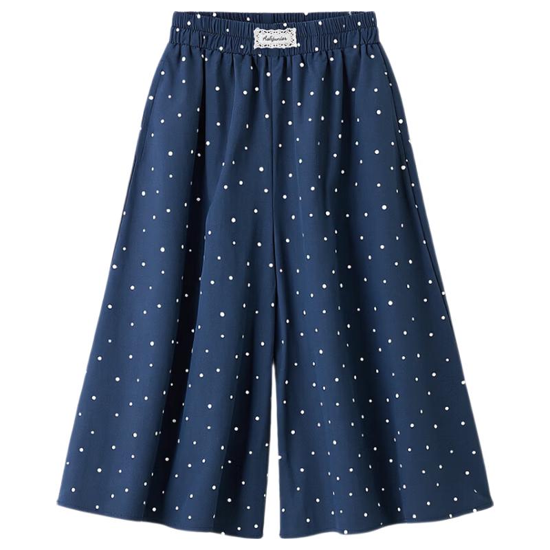 ASK JUNIOR Girls  Lightweight Polka Dot Cropped Casual Pants 110