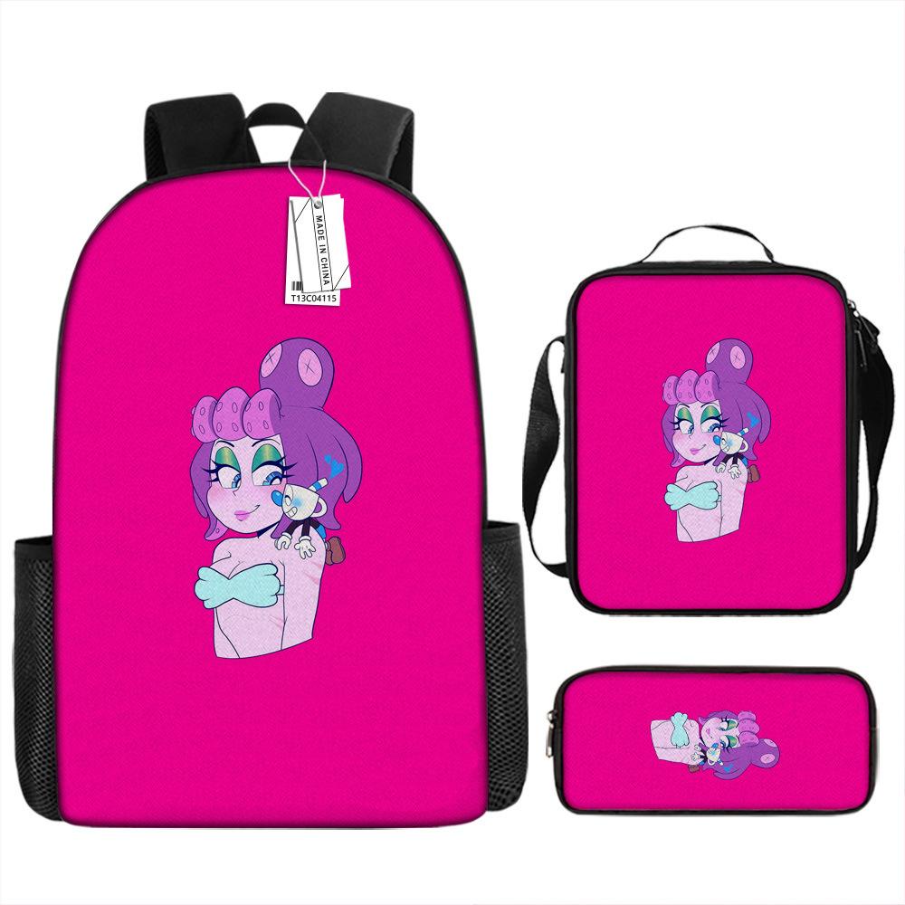 Teetasse Kopf Schüler Schultasche Kinder Rucksack Ranzen Anime