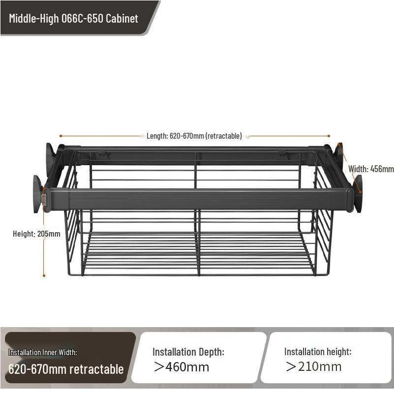 Telescopic Pull-Out Wardrobe Basket for Multifunctional Storage
