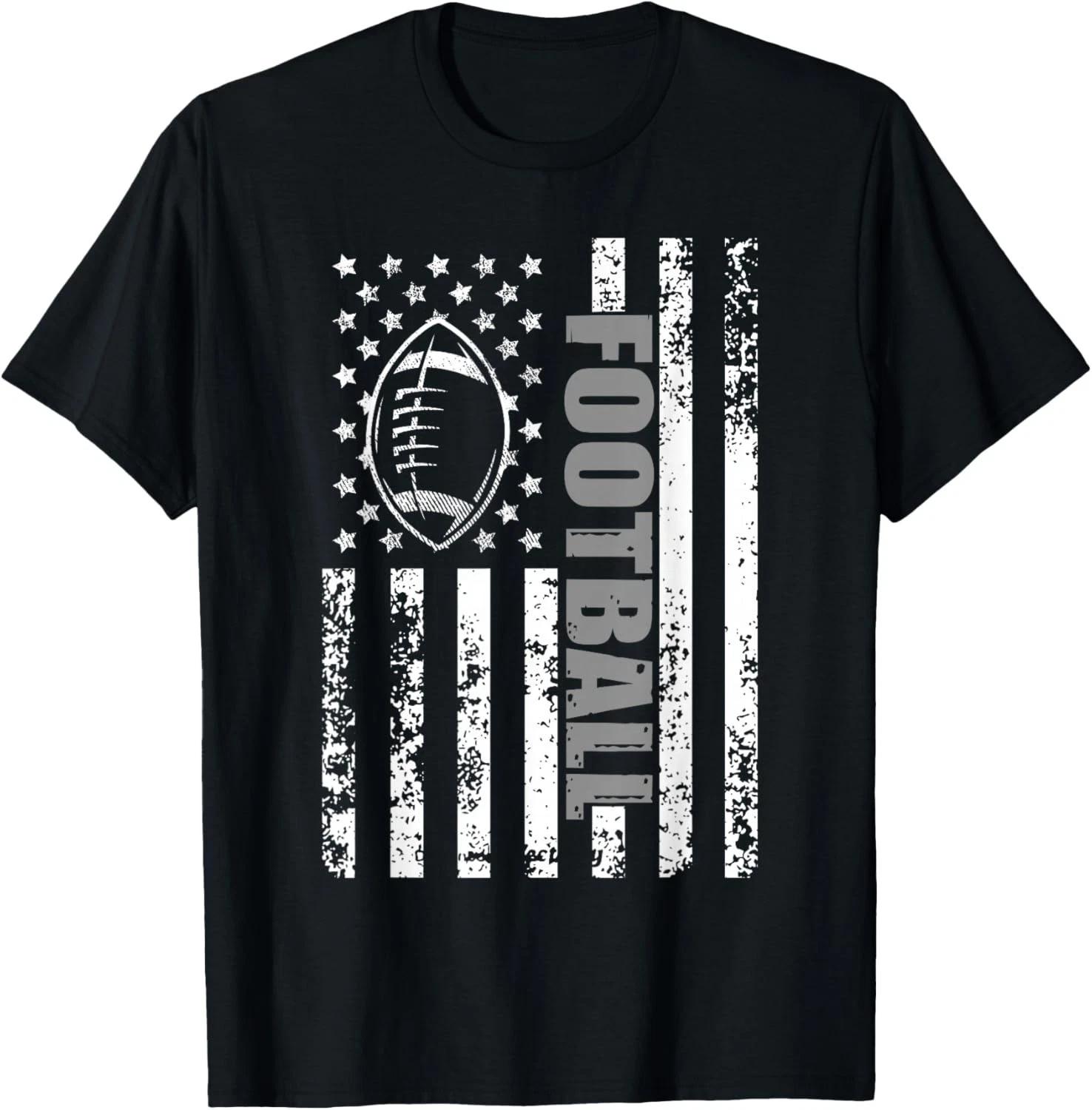 American Flag Football Patriotic Football Gift Unisex T-Shirt S