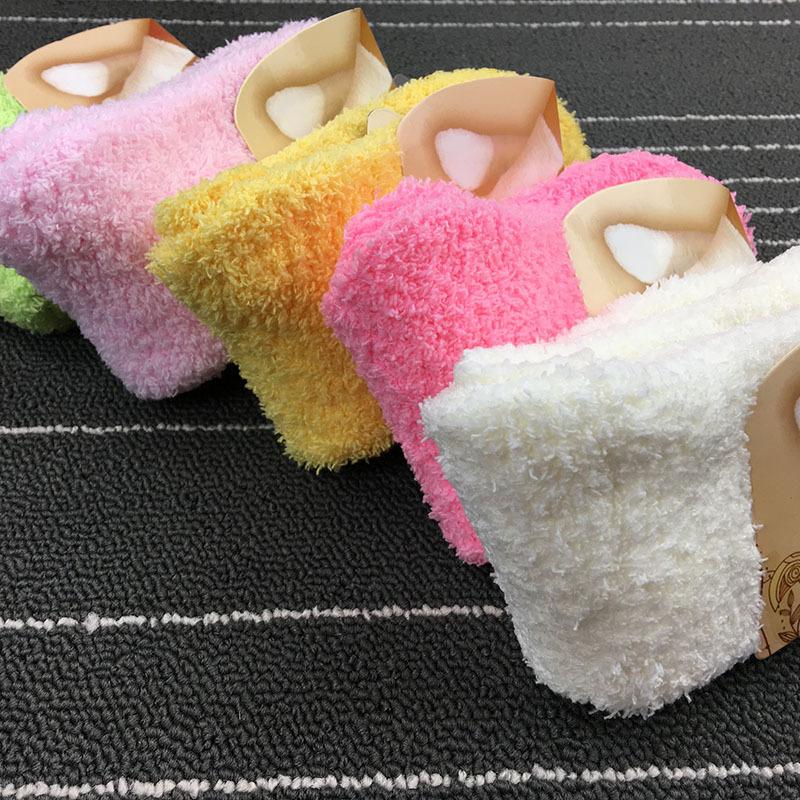 5 Pairs Women's Thermal Short Socks Set for Girls Coral Fleece Fluffy Sleep Ankle Sox Boots Indoor Thicken Floor Socken Damen