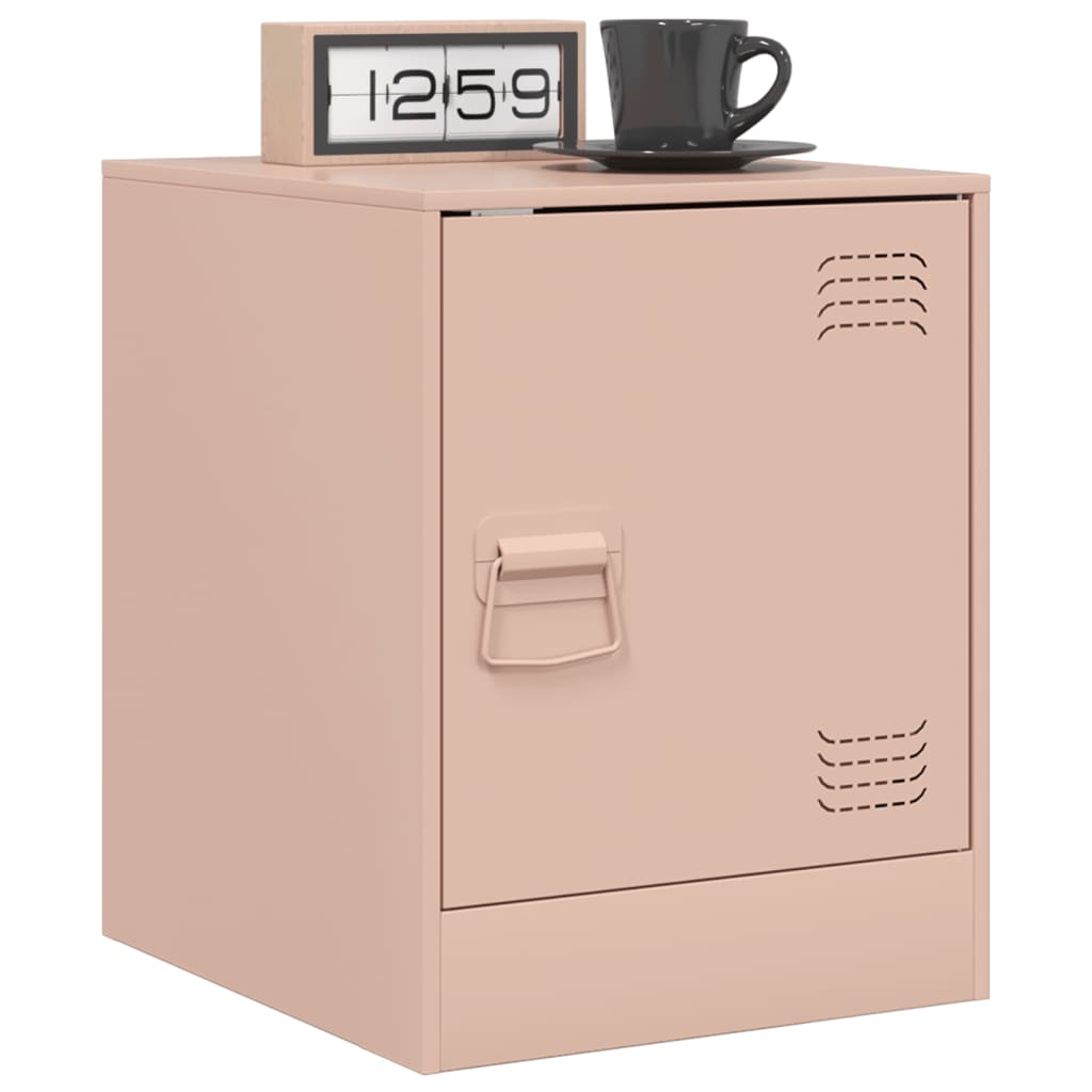 Nightstand Pink 34.5 x 39 x 44 cm Steel