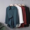 Women's Plus Size Versatile Long Sleeve Chiffon Shirt - Mid-Length, Loose Fit for Spring & Autumn